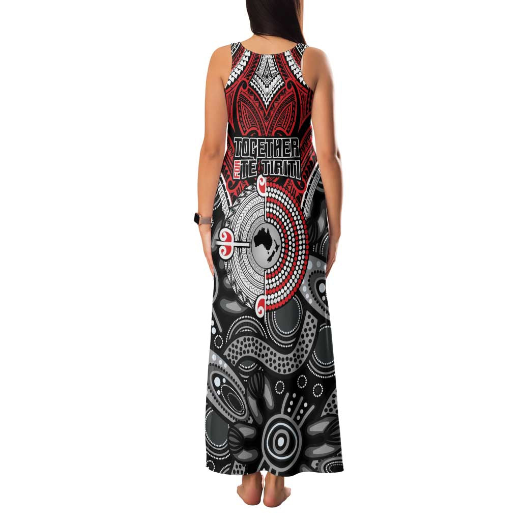 Aotearoa and Australia Family Matching Tank Maxi Dress and Hawaiian Shirt New Zealand Honour The Treaty Ake!Ake!Ake! LT9 - Polynesian Pride