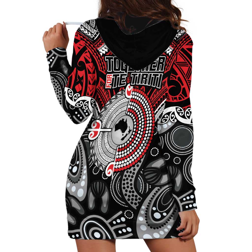 Aotearoa and Australia Hoodie Dress New Zealand Honour The Treaty Ake!Ake!Ake! LT9 - Polynesian Pride