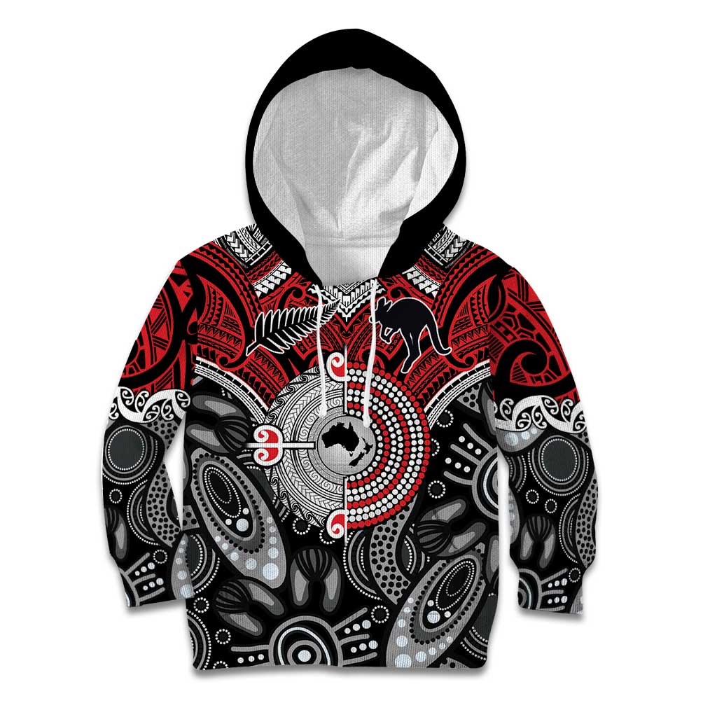 Aotearoa and Australia Kid Hoodie New Zealand Honour The Treaty Ake!Ake!Ake! LT9 Hoodie Red - Polynesian Pride