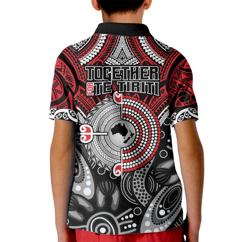 Aotearoa and Australia Kid Polo Shirt New Zealand Honour The Treaty Ake!Ake!Ake! LT9 - Polynesian Pride