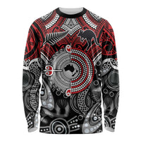 Aotearoa and Australia Long Sleeve Shirt New Zealand Honour The Treaty Ake!Ake!Ake! LT9 Unisex Red - Polynesian Pride