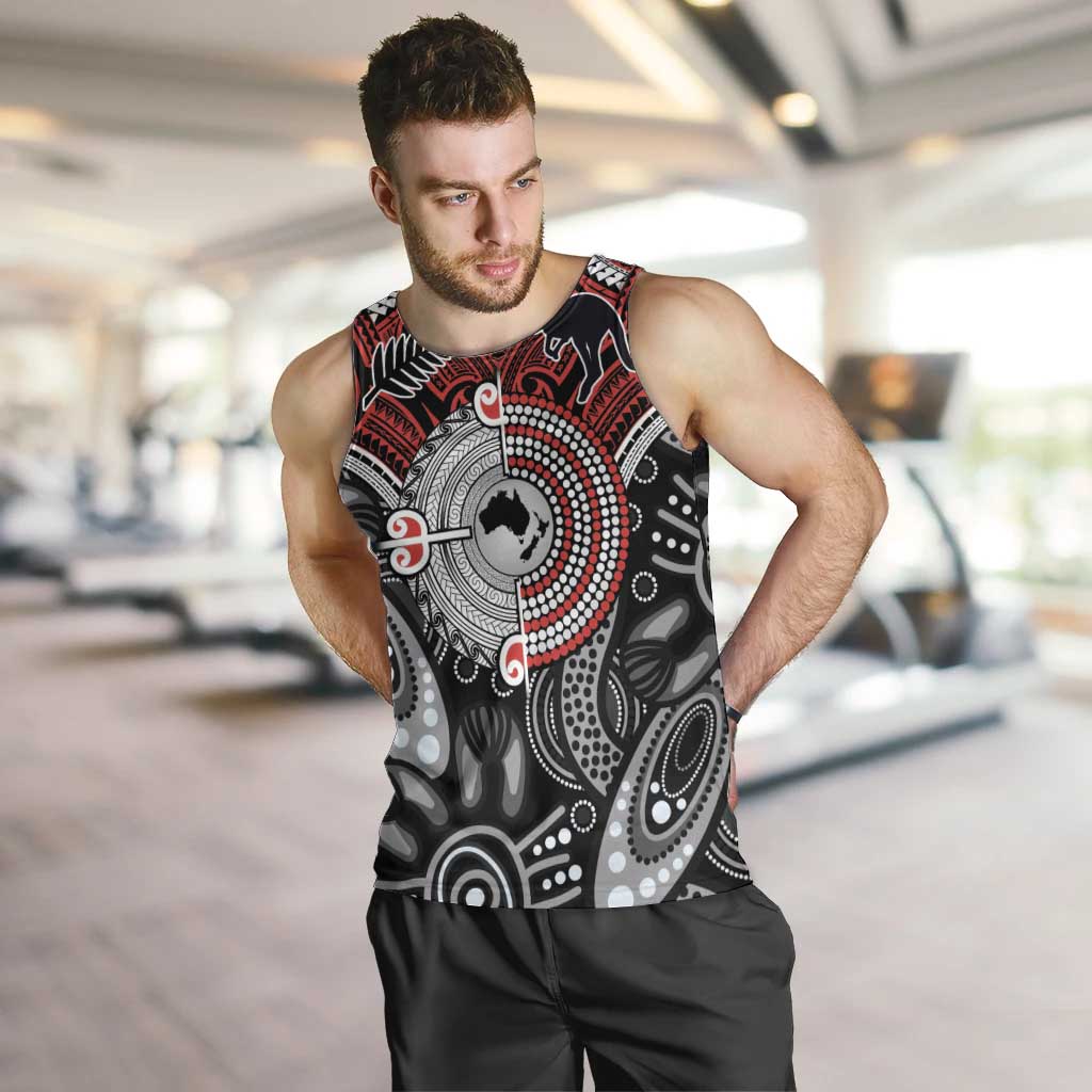 Aotearoa and Australia Men Tank Top New Zealand Honour The Treaty Ake!Ake!Ake! LT9 Red - Polynesian Pride