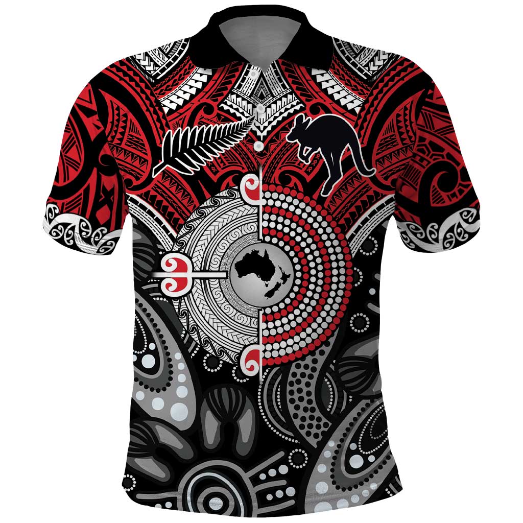Aotearoa and Australia Polo Shirt New Zealand Honour The Treaty Ake!Ake!Ake! LT9 Red - Polynesian Pride