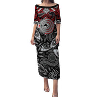 Aotearoa and Australia Puletasi New Zealand Honour The Treaty Ake!Ake!Ake! LT9 Long Dress Red - Polynesian Pride