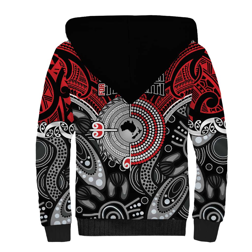 Aotearoa and Australia Sherpa Hoodie New Zealand Honour The Treaty Ake!Ake!Ake! LT9 - Polynesian Pride