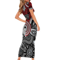 Aotearoa and Australia Short Sleeve Bodycon Dress New Zealand Honour The Treaty Ake!Ake!Ake! LT9 - Polynesian Pride