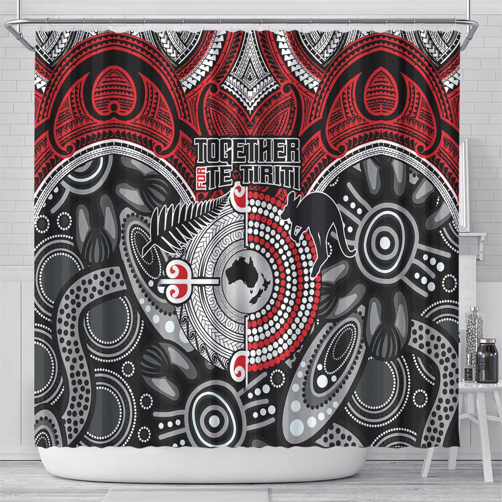 Aotearoa and Australia Shower Curtain New Zealand Honour The Treaty Ake!Ake!Ake! LT9 - Polynesian Pride