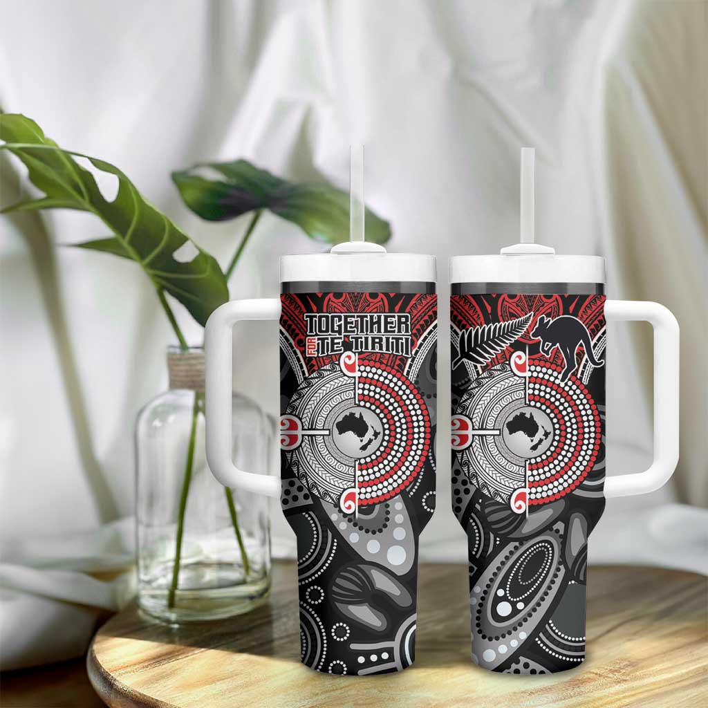 Aotearoa and Australia Tumbler With Handle New Zealand Honour The Treaty Ake!Ake!Ake! LT9 - Polynesian Pride