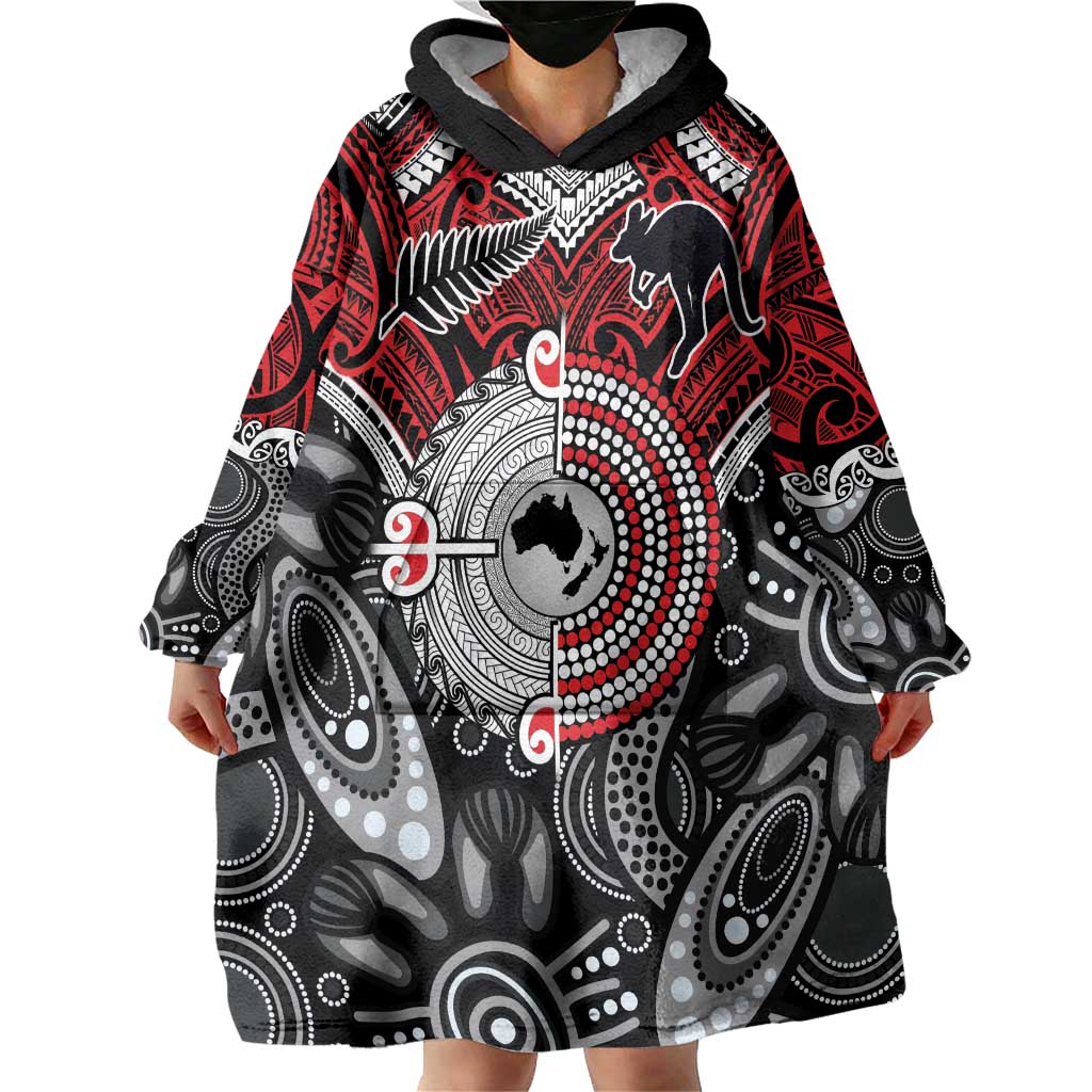 Aotearoa and Australia Wearable Blanket Hoodie New Zealand Honour The Treaty Ake!Ake!Ake! LT9 - Polynesian Pride