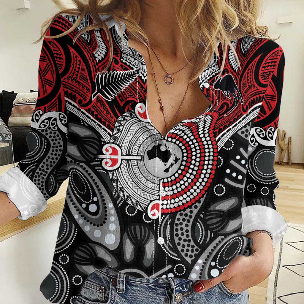 Aotearoa and Australia Women Casual Shirt New Zealand Honour The Treaty Ake!Ake!Ake!