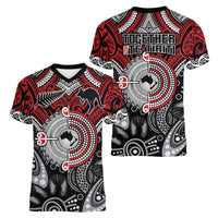 Aotearoa and Australia Women V-Neck T-Shirt New Zealand Honour The Treaty Ake!Ake!Ake! LT9 - Polynesian Pride