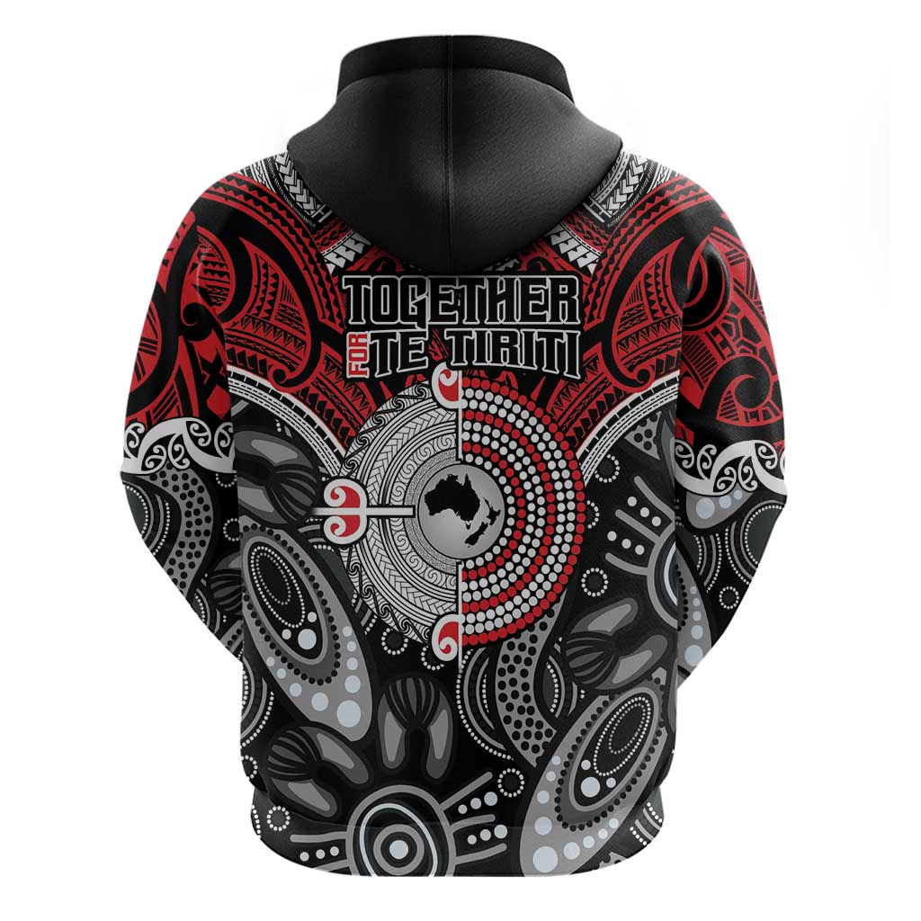 Aotearoa and Australia Zip Hoodie New Zealand Honour The Treaty Ake!Ake!Ake! LT9 - Polynesian Pride