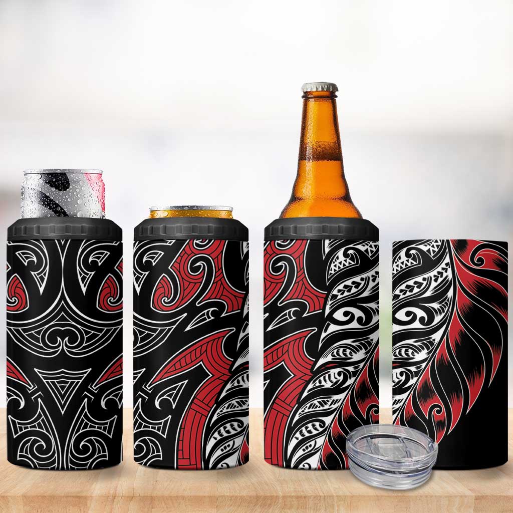 Koru Fern New Zealand 4 in 1 Can Cooler Tumbler Maori Tribal Pattern LT9 - Polynesian Pride