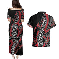Koru Fern New Zealand Couples Matching Puletasi and Hawaiian Shirt Maori Tribal Pattern LT9 - Polynesian Pride