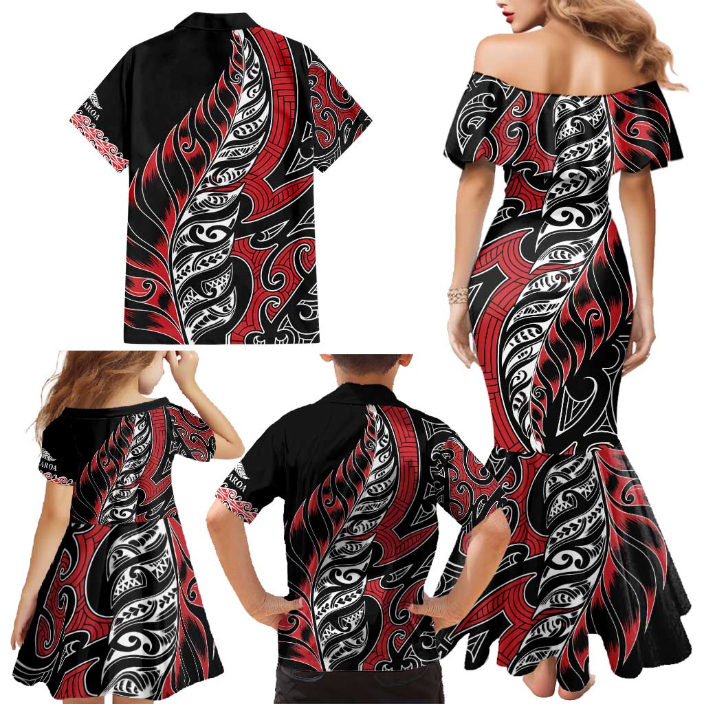 Koru Fern New Zealand Family Matching Mermaid Dress and Hawaiian Shirt Maori Tribal Pattern LT9 - Polynesian Pride