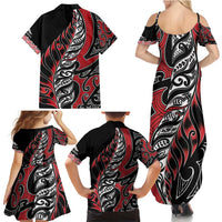 Koru Fern New Zealand Family Matching Summer Maxi Dress and Hawaiian Shirt Maori Tribal Pattern LT9 - Polynesian Pride