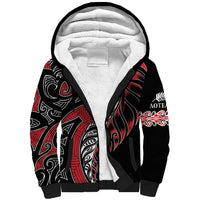 Koru Fern New Zealand Sherpa Hoodie - Maori Tribal Pattern LT9 Unisex Red - Polynesian Pride