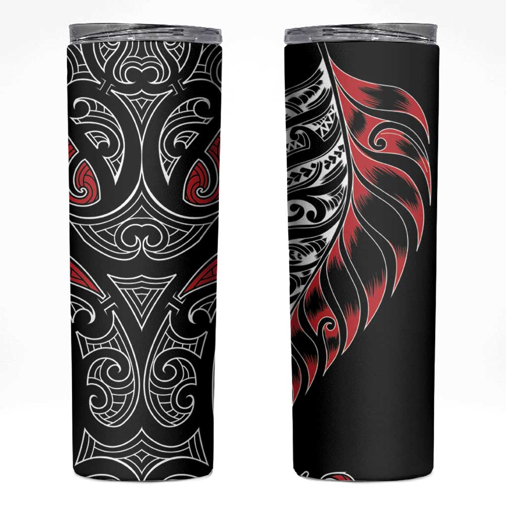Koru Fern New Zealand Skinny Tumbler Maori Tribal Pattern LT9 Red - Polynesian Pride