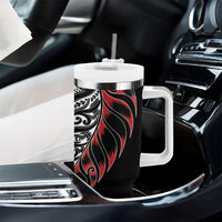 Koru Fern New Zealand Tumbler With Handle Maori Tribal Pattern