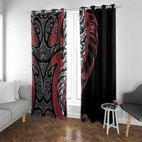 Koru Fern New Zealand Window Curtain Maori Tribal Pattern LT9 With Grommets Red - Polynesian Pride