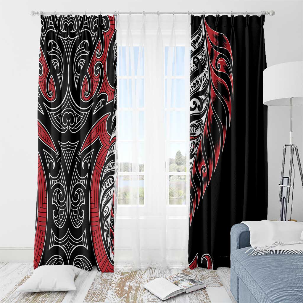 Koru Fern New Zealand Window Curtain Maori Tribal Pattern LT9 - Polynesian Pride
