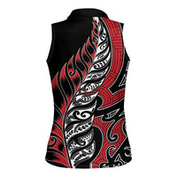 Koru Fern New Zealand Women Sleeveless Polo Shirt Maori Tribal Pattern LT9 - Polynesian Pride
