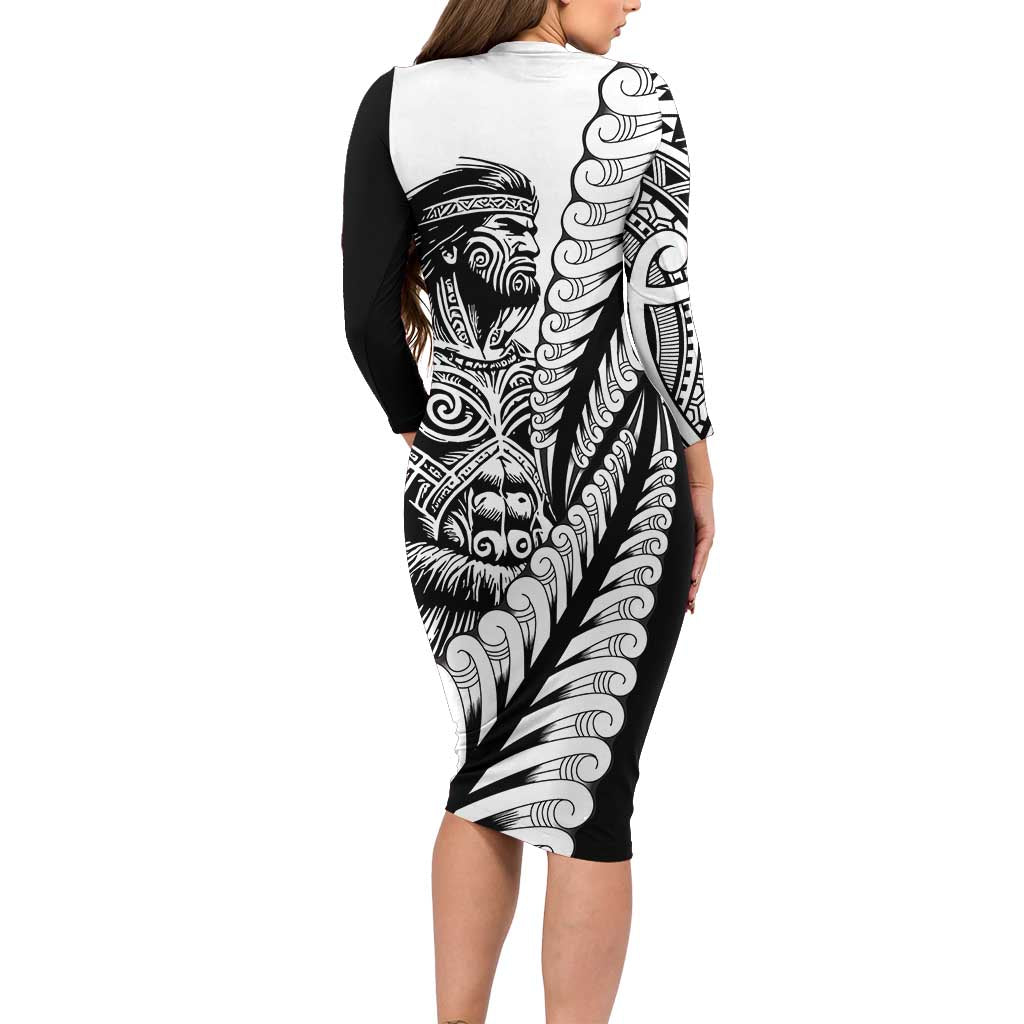 Koru Fern New Zealand Maori Tribal Warrior Family Matching Long Sleeve Bodycon Dress and Hawaiian Shirt LT9 - Polynesian Pride