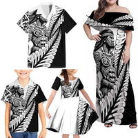 Koru Fern New Zealand Maori Tribal Warrior Family Matching Off Shoulder Maxi Dress and Hawaiian Shirt LT9 - Polynesian Pride