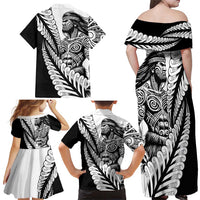 Koru Fern New Zealand Maori Tribal Warrior Family Matching Off Shoulder Maxi Dress and Hawaiian Shirt LT9 - Polynesian Pride