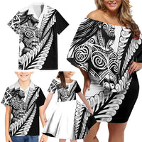 Koru Fern New Zealand Maori Tribal Warrior Family Matching Off Shoulder Short Dress and Hawaiian Shirt LT9 - Polynesian Pride
