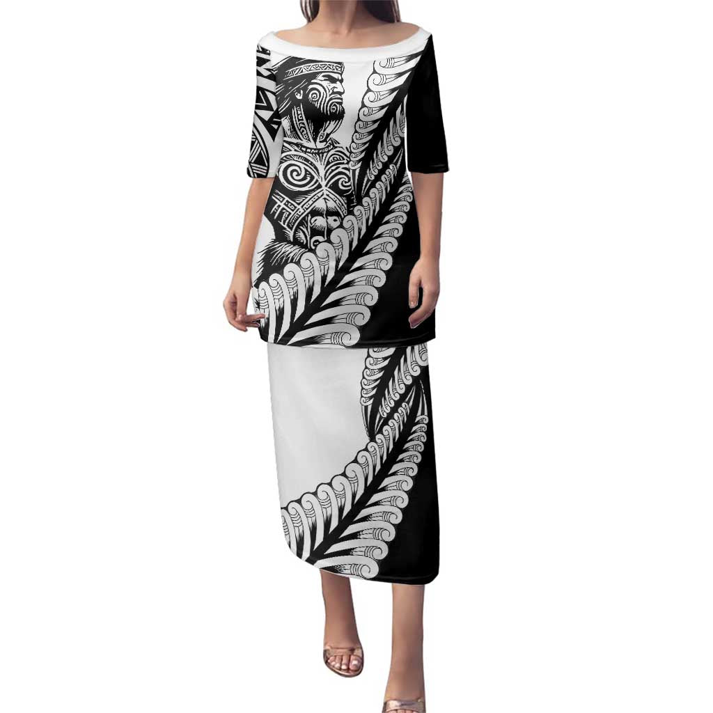 Koru Fern New Zealand Maori Tribal Warrior Family Matching Puletasi and Hawaiian Shirt LT9 Mom's Dress Black - Polynesian Pride