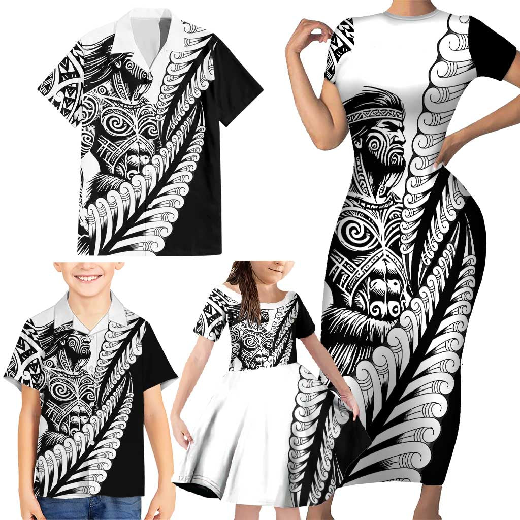 Koru Fern New Zealand Maori Tribal Warrior Family Matching Short Sleeve Bodycon Dress and Hawaiian Shirt LT9 - Polynesian Pride