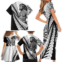 Koru Fern New Zealand Maori Tribal Warrior Family Matching Short Sleeve Bodycon Dress and Hawaiian Shirt LT9 - Polynesian Pride