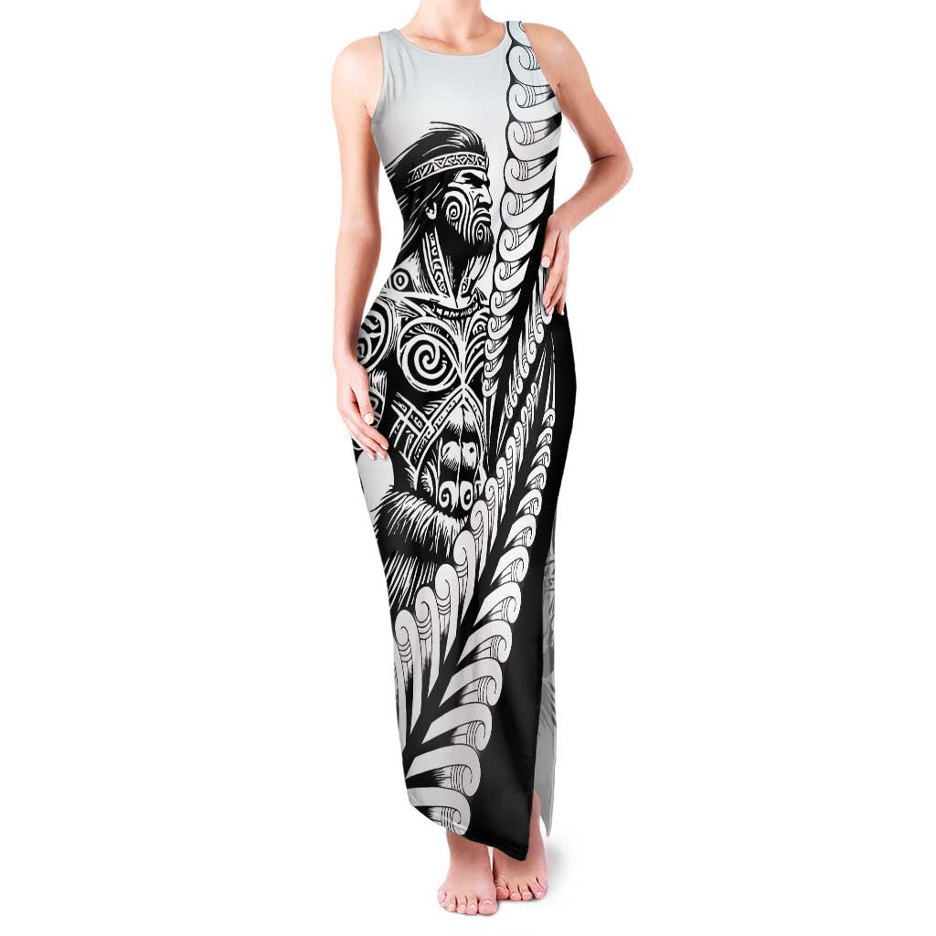 Koru Fern New Zealand Maori Tribal Warrior Family Matching Tank Maxi Dress and Hawaiian Shirt LT9 Mom's Dress Black - Polynesian Pride