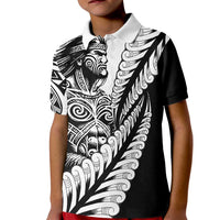 Koru Fern New Zealand Maori Tribal Warrior Kid Polo Shirt LT9 Kid Black - Polynesian Pride