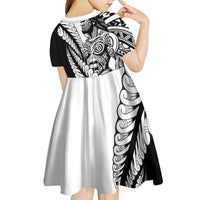 Koru Fern New Zealand Maori Tribal Warrior Kid Short Sleeve Dress LT9 - Polynesian Pride