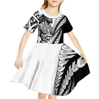 Koru Fern New Zealand Maori Tribal Warrior Kid Short Sleeve Dress LT9 - Polynesian Pride