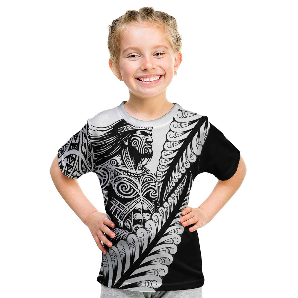 Koru Fern New Zealand Maori Tribal Warrior Kid T Shirt LT9 Black - Polynesian Pride