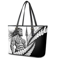 Koru Fern New Zealand Maori Tribal Warrior Leather Tote Bag LT9 - Polynesian Pride