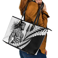 Koru Fern New Zealand Maori Tribal Warrior Leather Tote Bag LT9 - Polynesian Pride