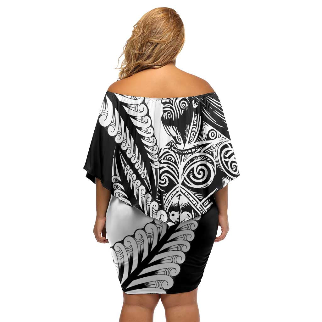 Koru Fern New Zealand Maori Tribal Warrior Off Shoulder Short Dress LT9 - Polynesian Pride