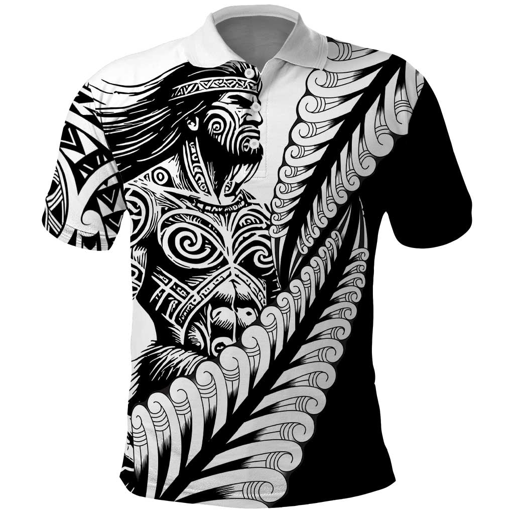 Koru Fern New Zealand Maori Tribal Warrior Polo Shirt LT9 Black - Polynesian Pride