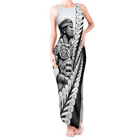 Koru Fern New Zealand Maori Tribal Warrior Tank Maxi Dress LT9 Women Black - Polynesian Pride
