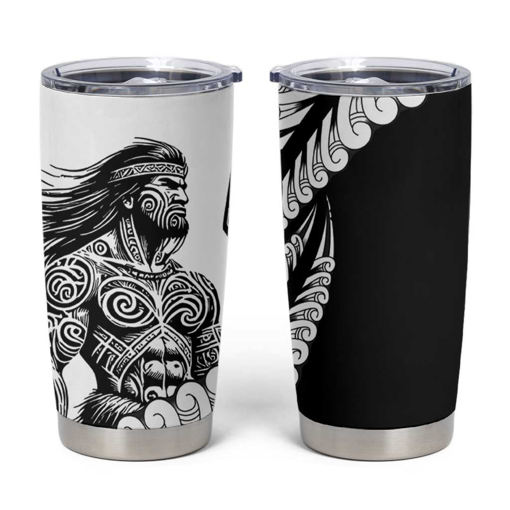Koru Fern New Zealand Maori Tribal Warrior Tumbler Cup LT9 Black - Polynesian Pride