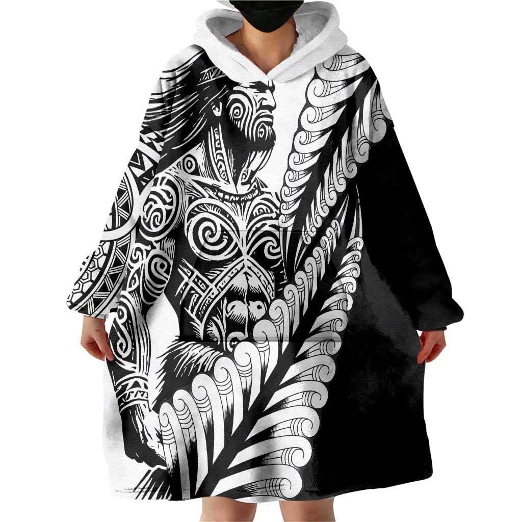 Koru Fern New Zealand Maori Tribal Warrior Wearable Blanket Hoodie LT9 - Polynesian Pride