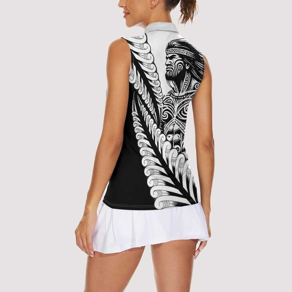 Koru Fern New Zealand Maori Tribal Warrior Women Sleeveless Polo Shirt LT9 - Polynesian Pride