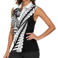 Koru Fern New Zealand Maori Tribal Warrior Women Sleeveless Polo Shirt LT9 - Polynesian Pride