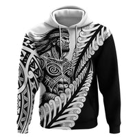 Koru Fern New Zealand Maori Tribal Warrior Zip Hoodie LT9 Pullover Hoodie Black - Polynesian Pride