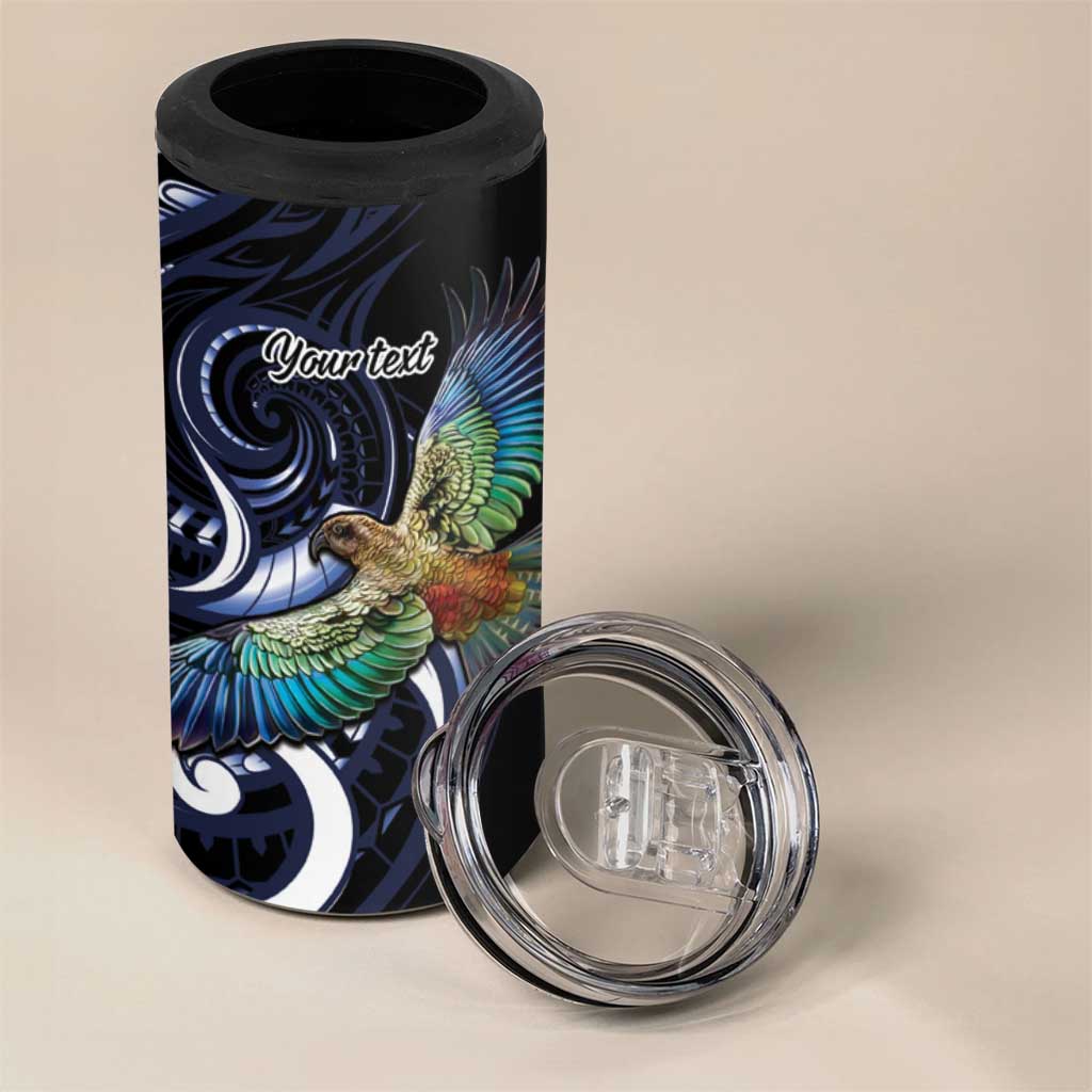 New Zealand Kea Bird Personalised 4 in 1 Can Cooler Tumbler Maori Tribal Koru Art LT9 - Polynesian Pride