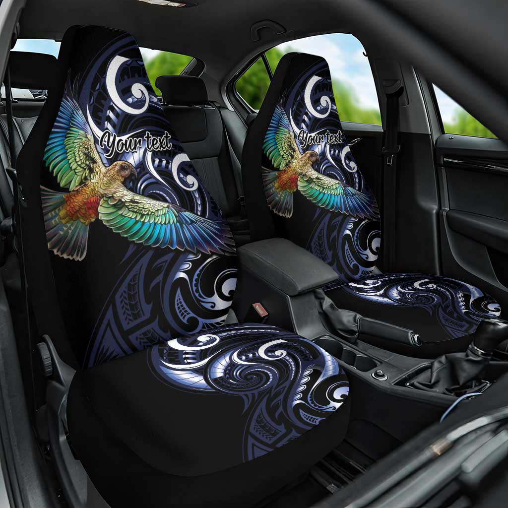 New Zealand Kea Bird Personalised Car Seat Cover Maori Tribal Koru Art LT9 One Size Blue - Polynesian Pride